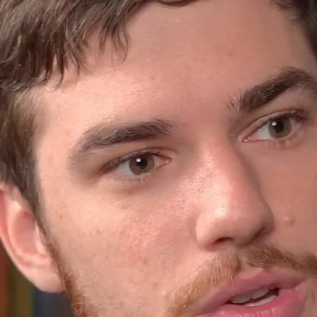 The same part of the 4K export, up close: sharp eyelashes, skin and hair